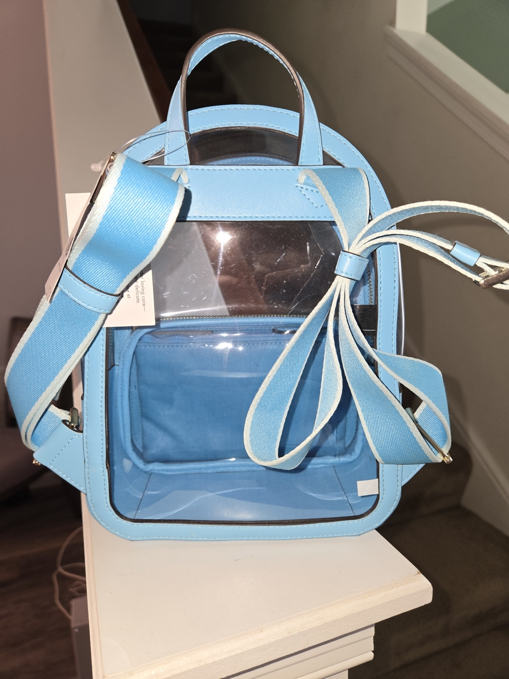 kate spade baby blue clear mini backpack - Picture 3 of 5